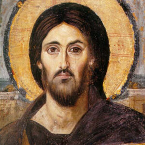 Une icône traditionnelle de Jésus Christ du monastère de Sainte Catherine, mont Sinai, Egypt.